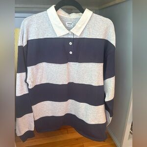 Cotton On Navy and Gray Polo Shirt